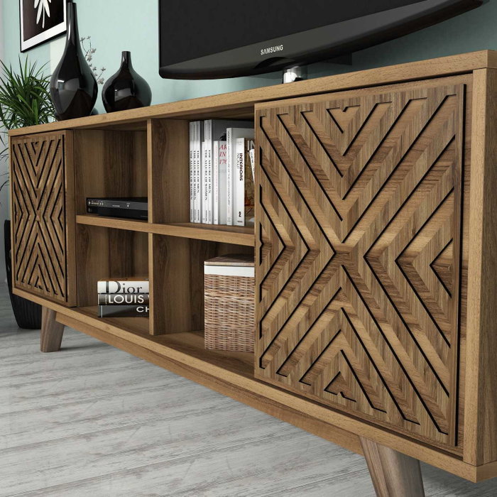 Hanah Home Mueble de TV Inci - Walnut